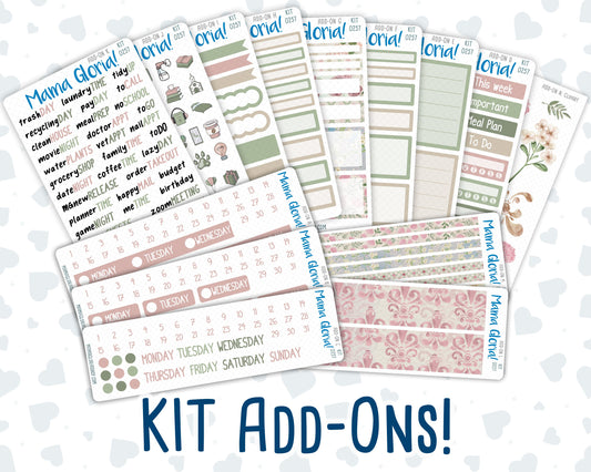 Kit 0257 - Add Ons - March - Blush Garden - Planner Stickers