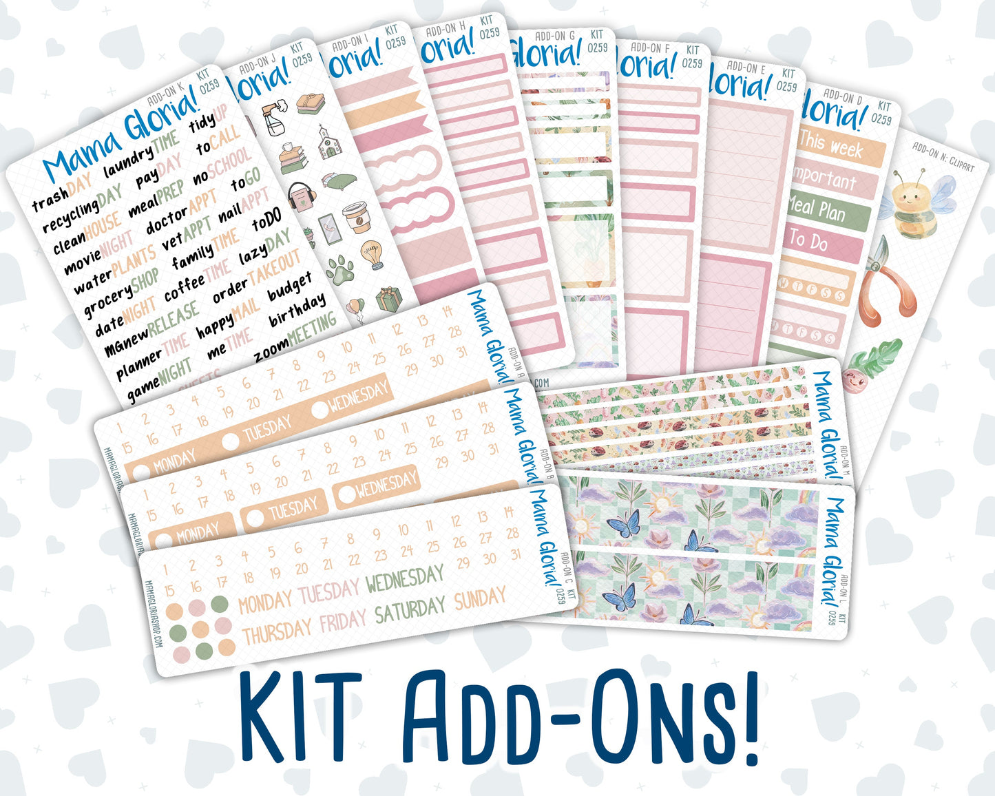 Kit 0259 - Add Ons - March - Spring Garden Chores - Planner Stickers
