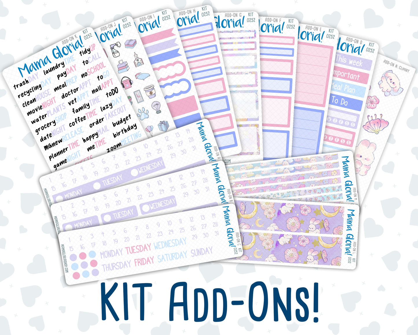 Kit 0252 - Add Ons - February - Tokyo Candy Cloud - Planner Stickers
