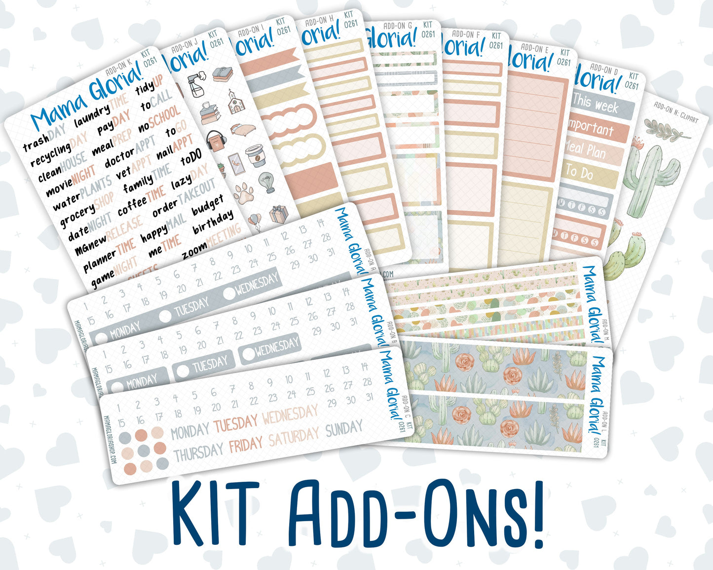 Kit 0261 - Add Ons - April - Llama Spring - Planner Stickers
