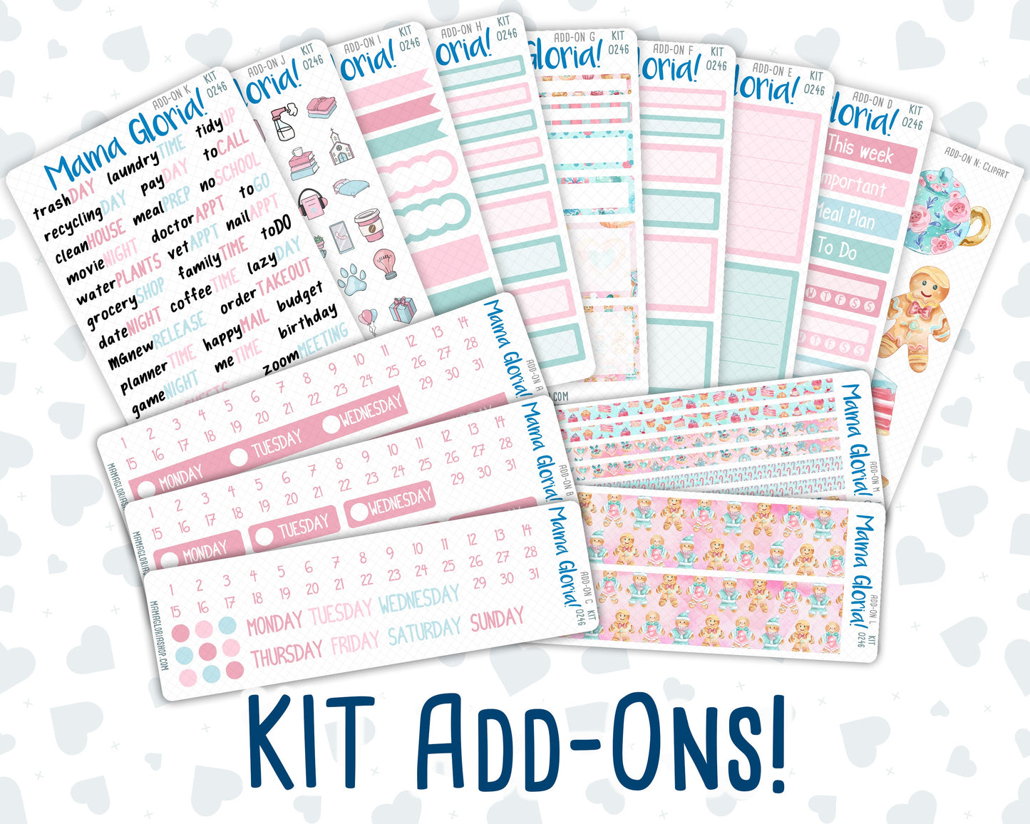 Kit 0246 - Add Ons - December - Gingerbread Sweets - Planner Stickers