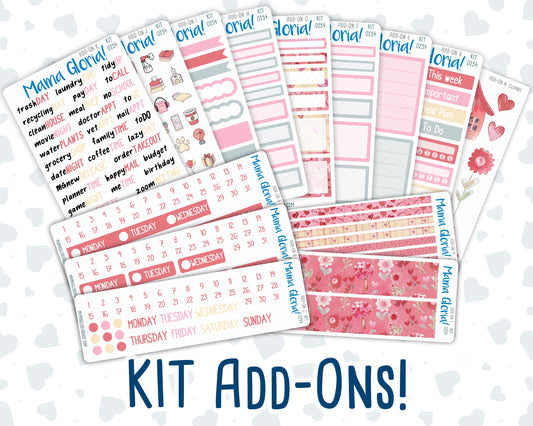 Kit 0254 - Add Ons - February - Valentine Village - Planner Stickers