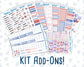 Kit 0273 - Add Ons - July - Americana In Bloom - Planner Stickers