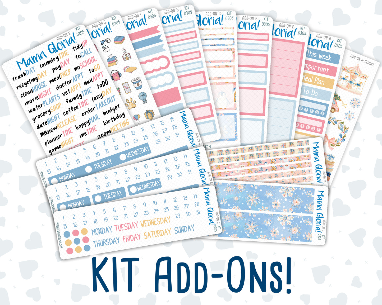 Kit 0305 - Add Ons - December - Sugarplum Parade - Planner Stickers