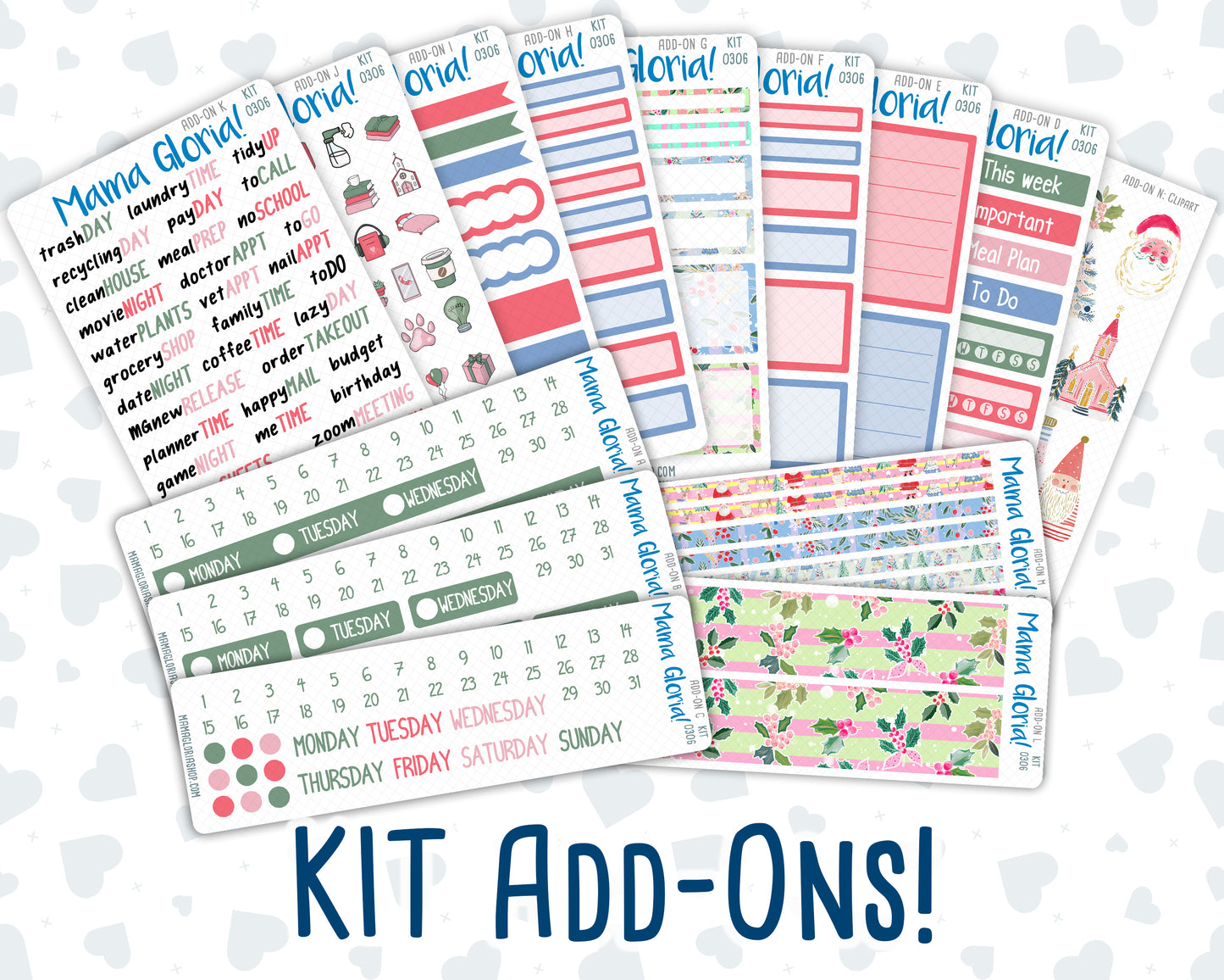 Kit 0306 - Add Ons - December - Jolly Mischief - Planner Stickers