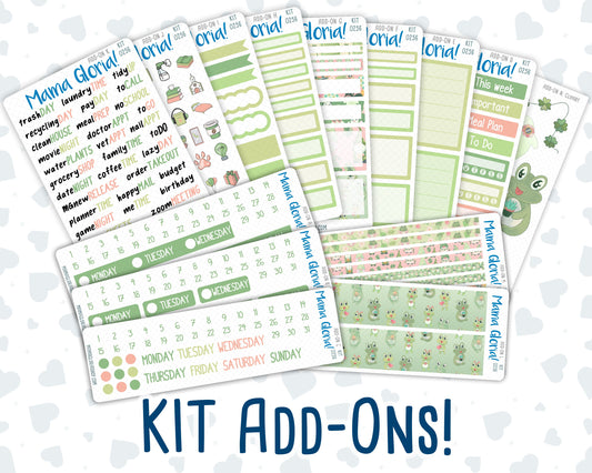 Kit 0256 - Add Ons - March - Froggy Luck - Planner Stickers