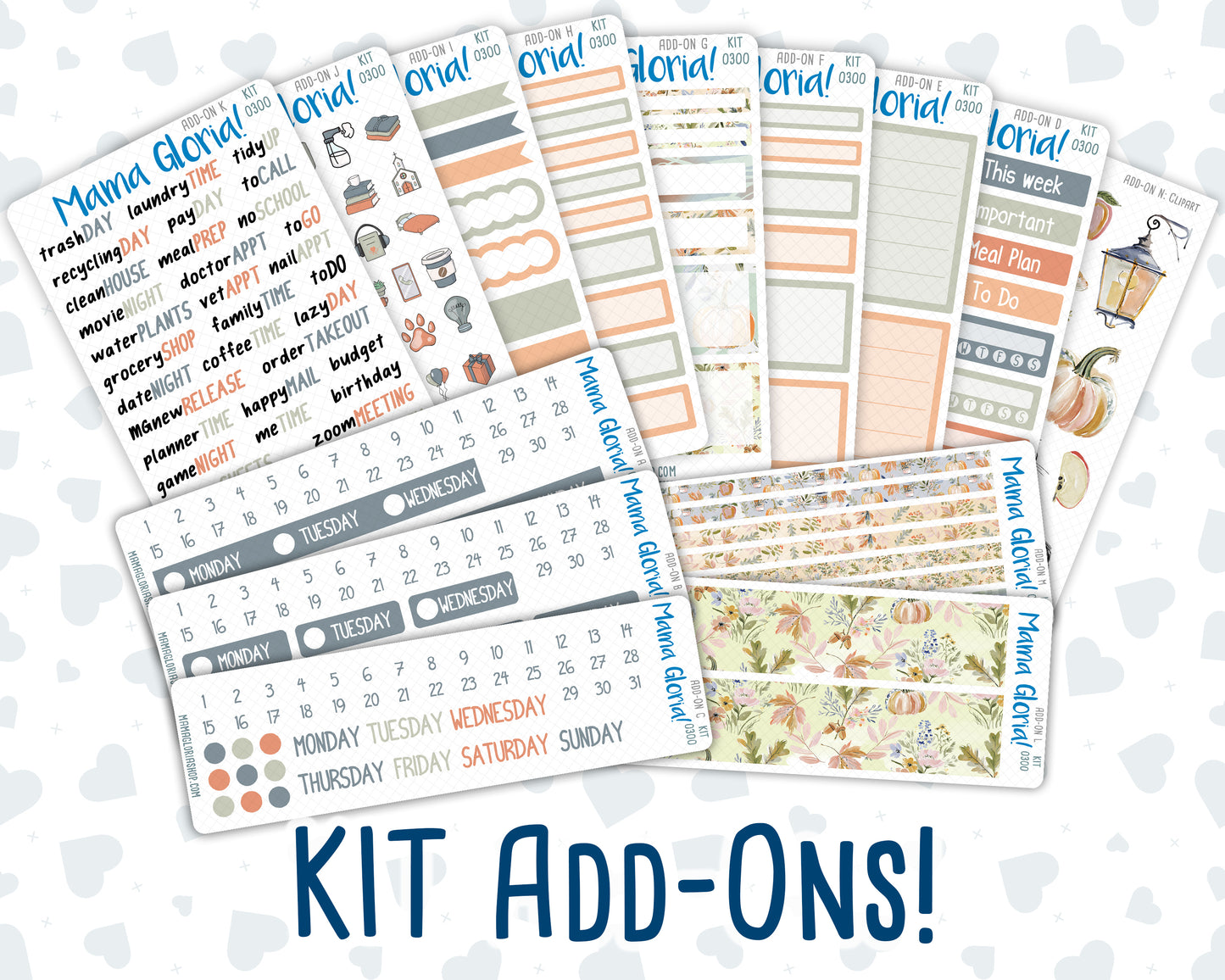 Kit 0300 - Add Ons - October - Autumn Stroll - Planner Stickers