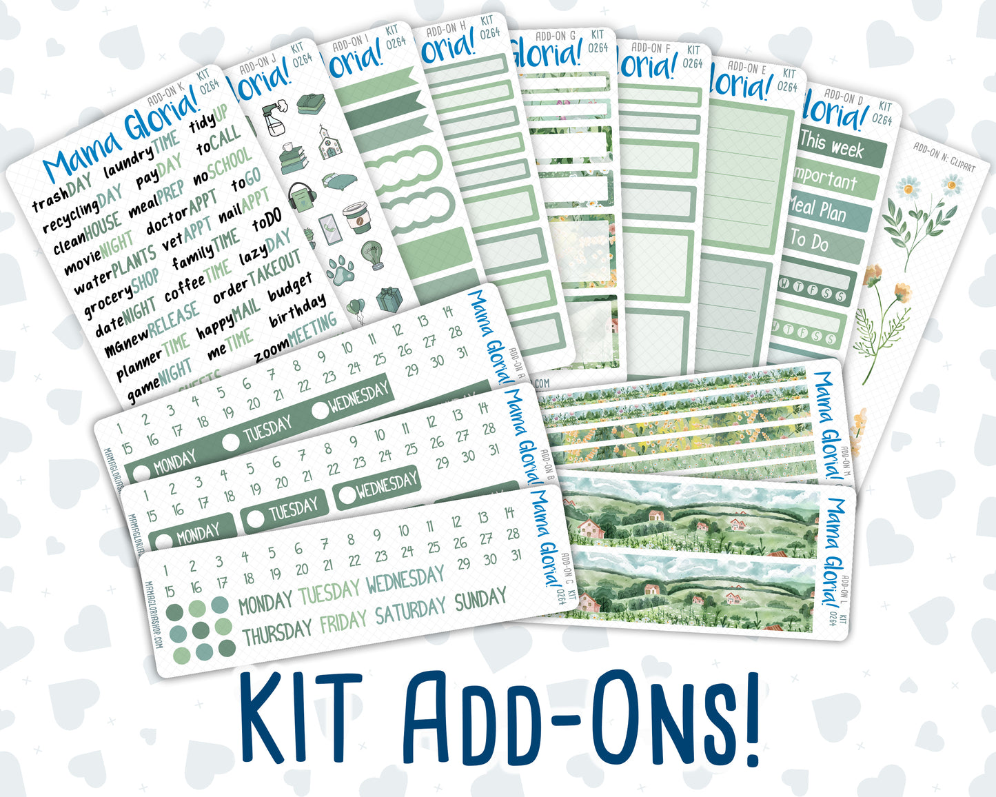Kit 0264 - Add Ons - May - Spring Walk - Planner Stickers