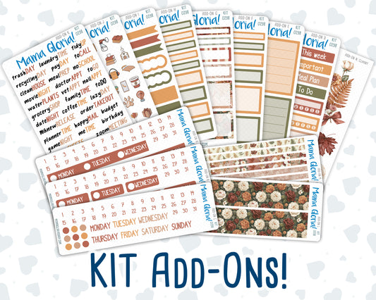 Kit 0298 - Add Ons - October - Velvet Bloom - Planner Stickers
