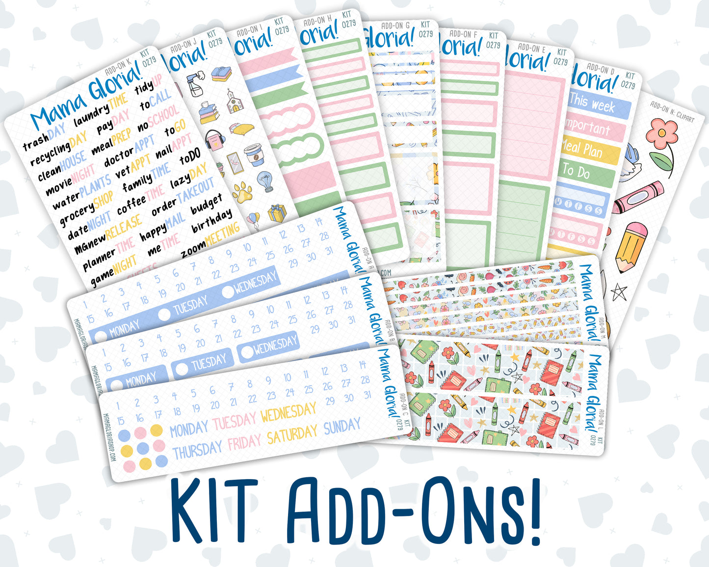Kit 0279 - Add Ons - August - Not Ready For School - Planner Stickers