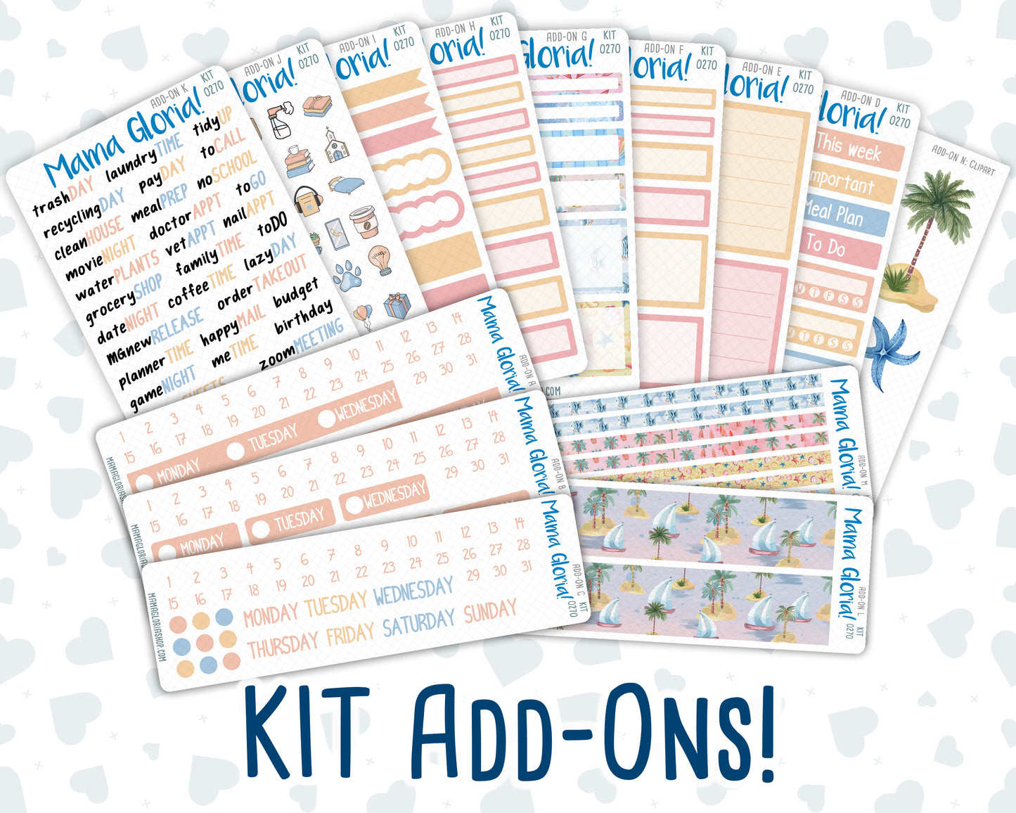 Kit 0270 - Add Ons - June - Beachside Bliss - Planner Stickers