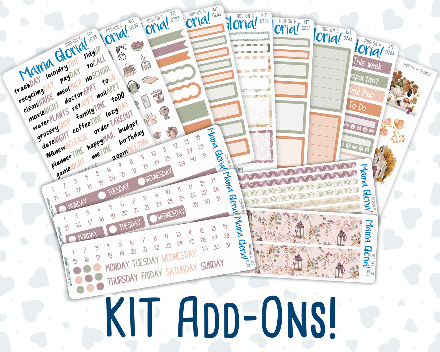 Kit 0293 - Add Ons - September - Fleur de Provence - Planner Stickers