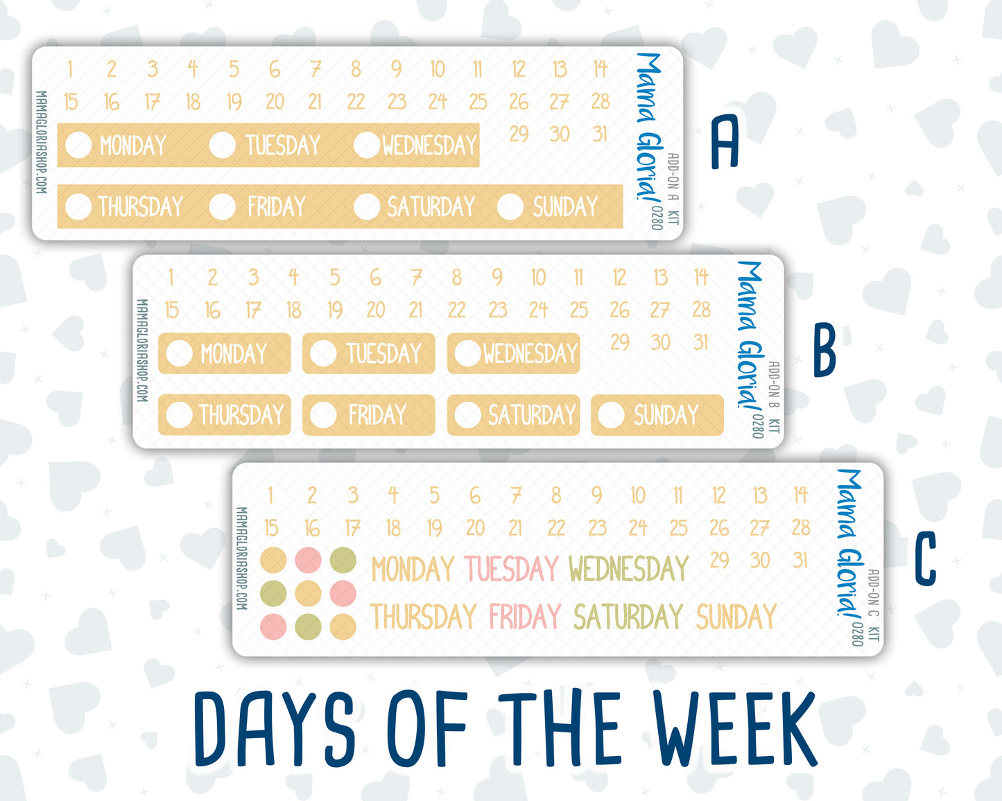 Kit 0280 - Add Ons - Half Past Six In August - Planner Stickers