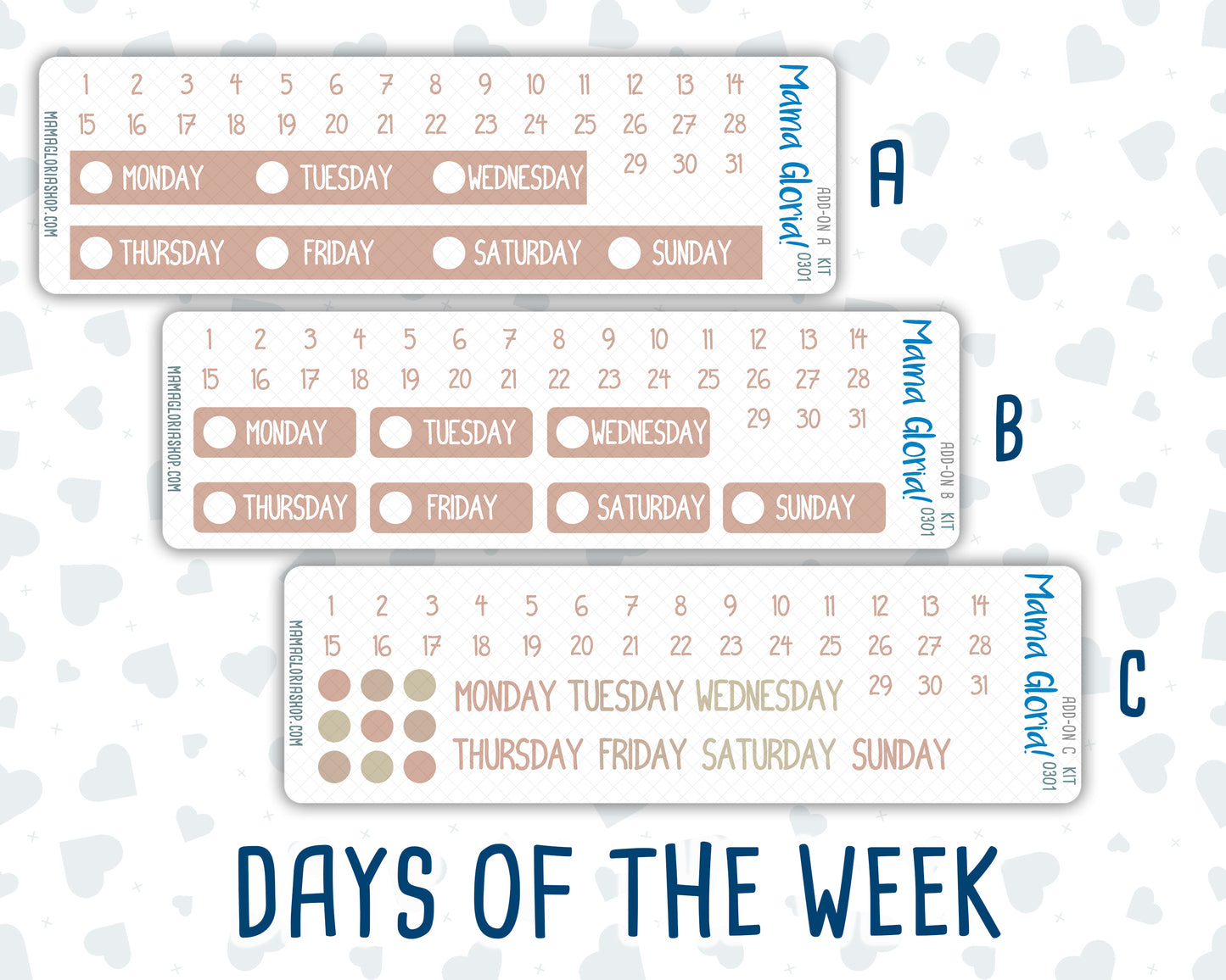 Kit 0301 - Add Ons - November - Sunday Comfort - Planner Stickers