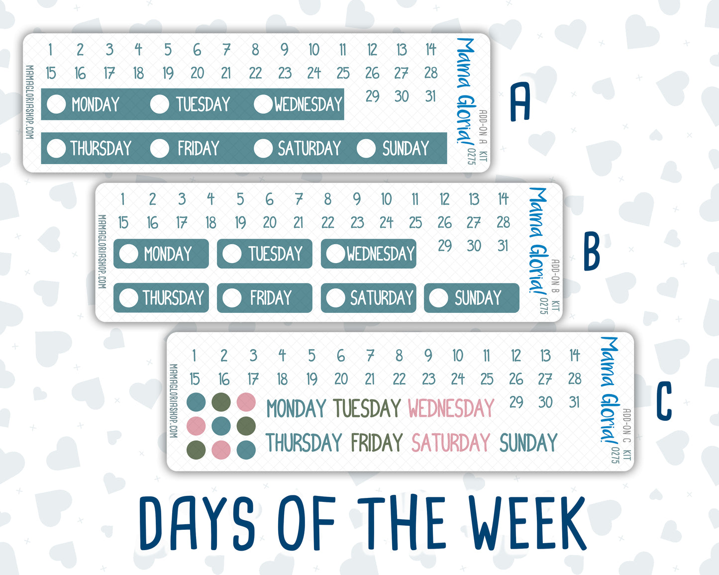 Kit 0275 - Add Ons - July - Tropical Safari Blush - Planner Stickers