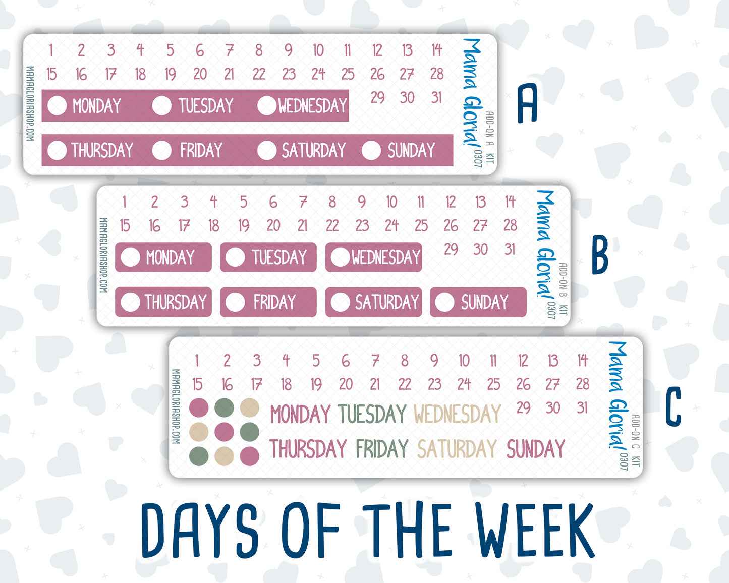 Kit 0307 - Add Ons - December - Velvet Hearth - Planner Stickers