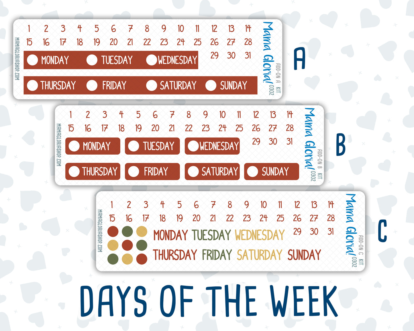 Kit 0302 - Add Ons - November - Thankful Season - Planner Stickers