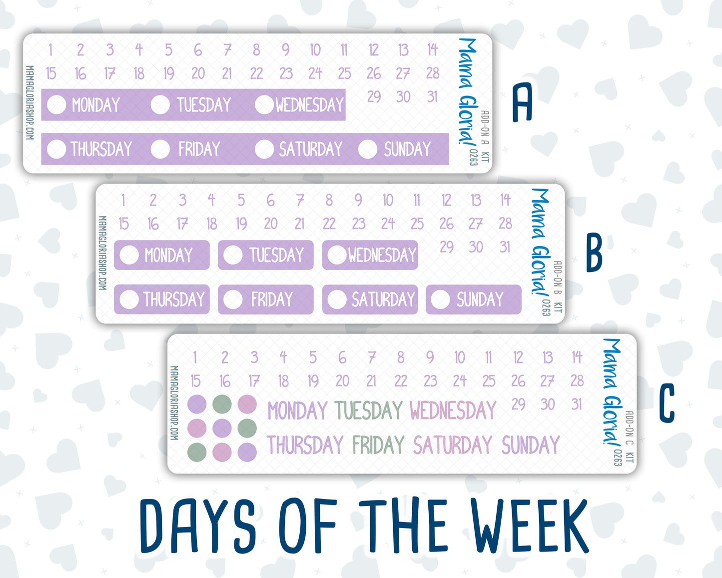 Kit 0263 - Add Ons - April - Lavender Drift - Planner Stickers