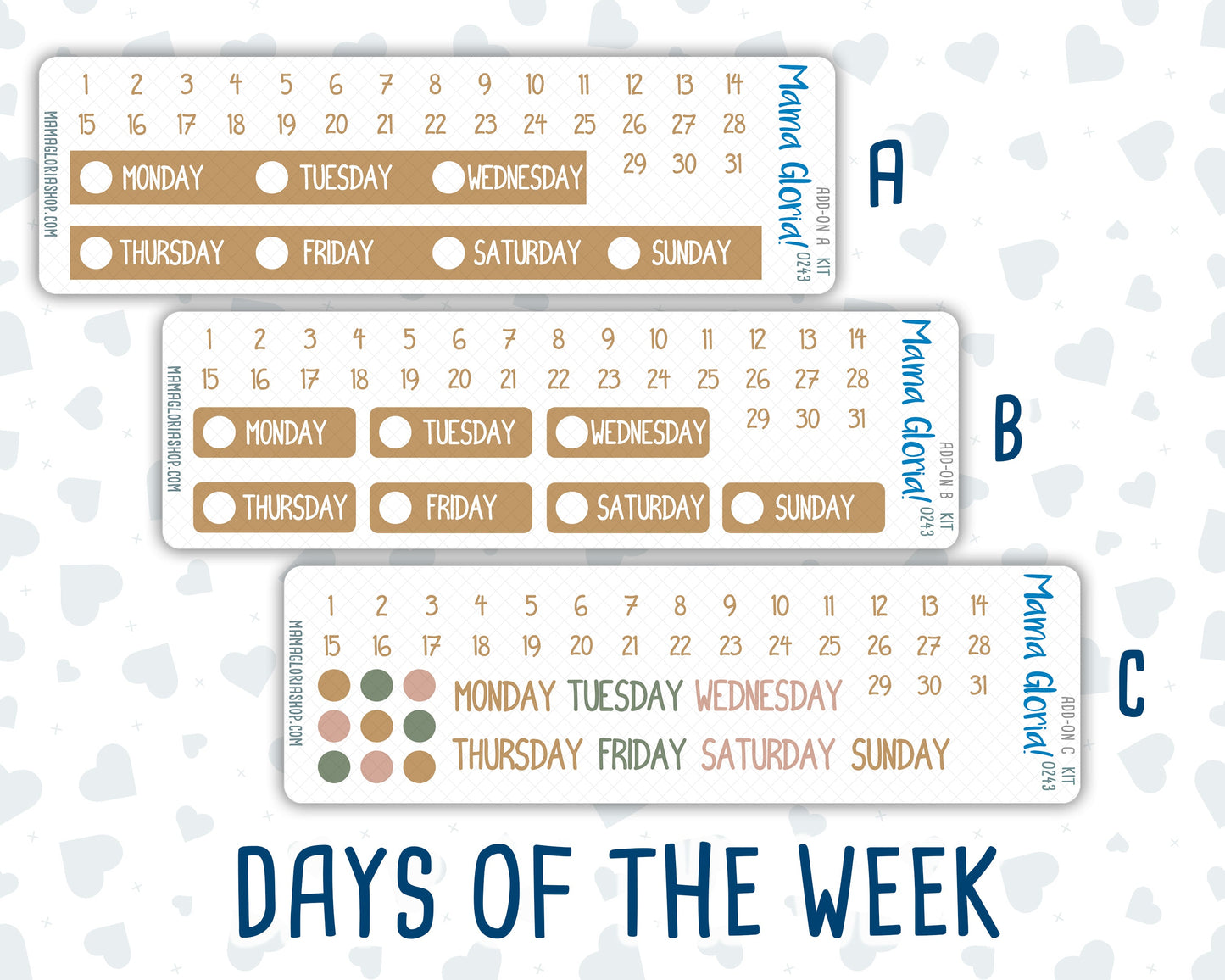 Kit 0243 - Add Ons - November - Boho Autumn - Planner Stickers