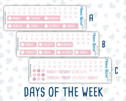 Kit 0253 - Add Ons - February - Rosy Daydreams - Planner Stickers