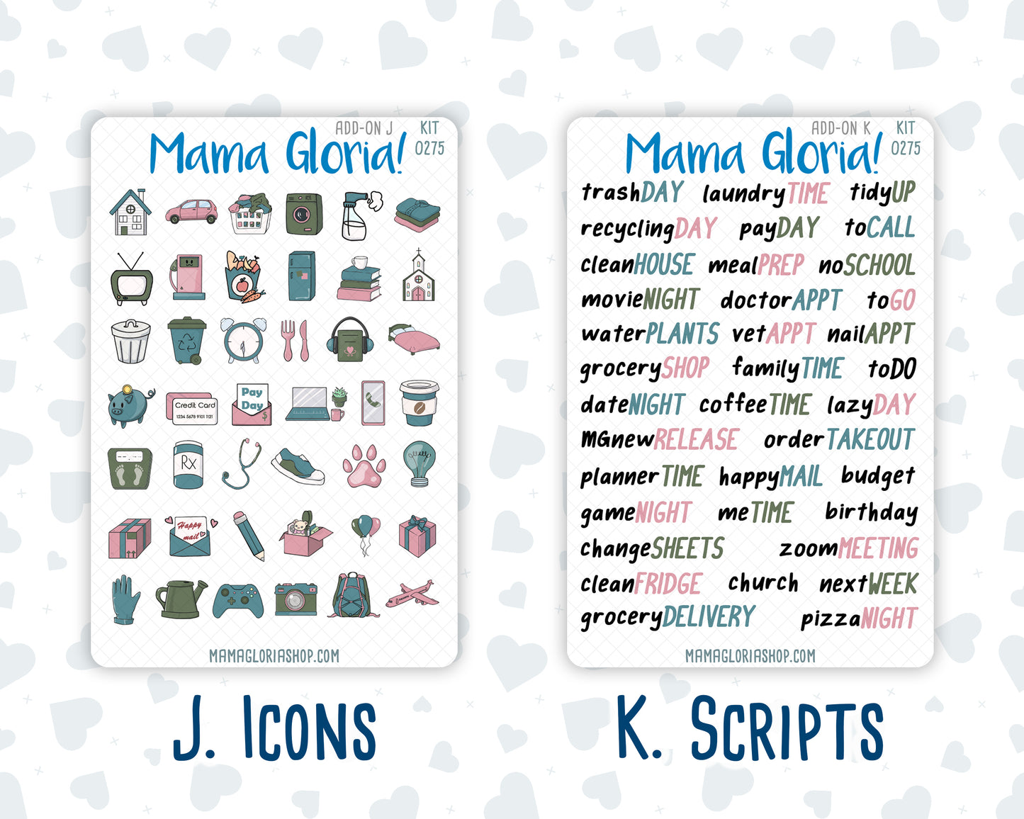 Kit 0275 - Add Ons - July - Tropical Safari Blush - Planner Stickers