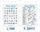 Kit 0249 - Add Ons - January - Icy Lace - Planner Stickers