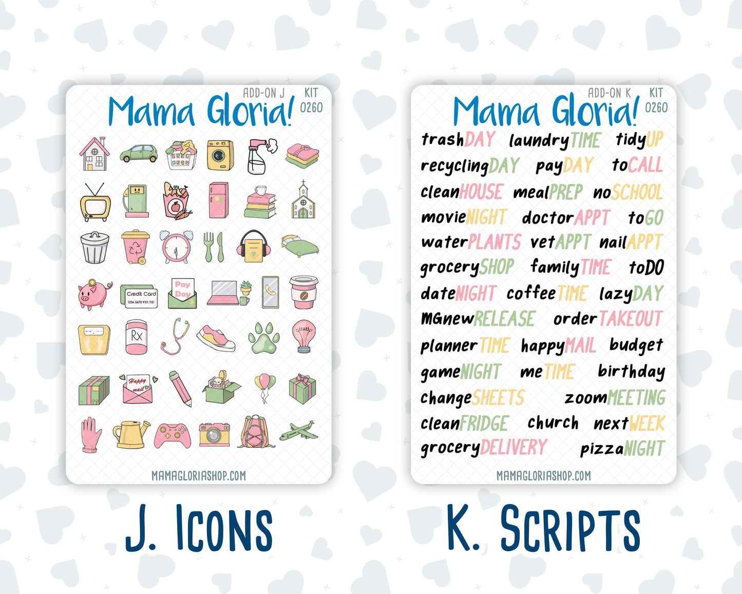 Kit 0260 - Add Ons - April - Pastel Egg Hunt - Planner Stickers