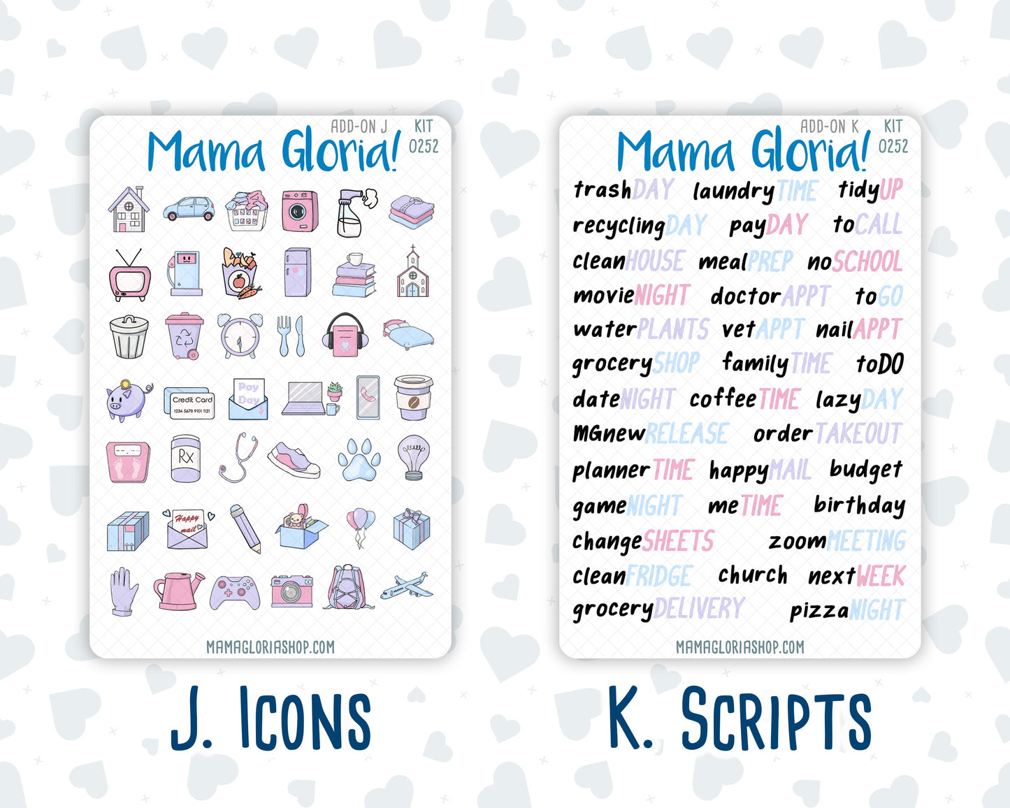 Kit 0252 - Add Ons - February - Tokyo Candy Cloud - Planner Stickers