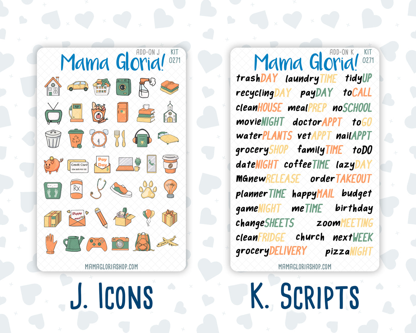 Kit 0271 - Add Ons - June - Strawberry Shore - Planner Stickers