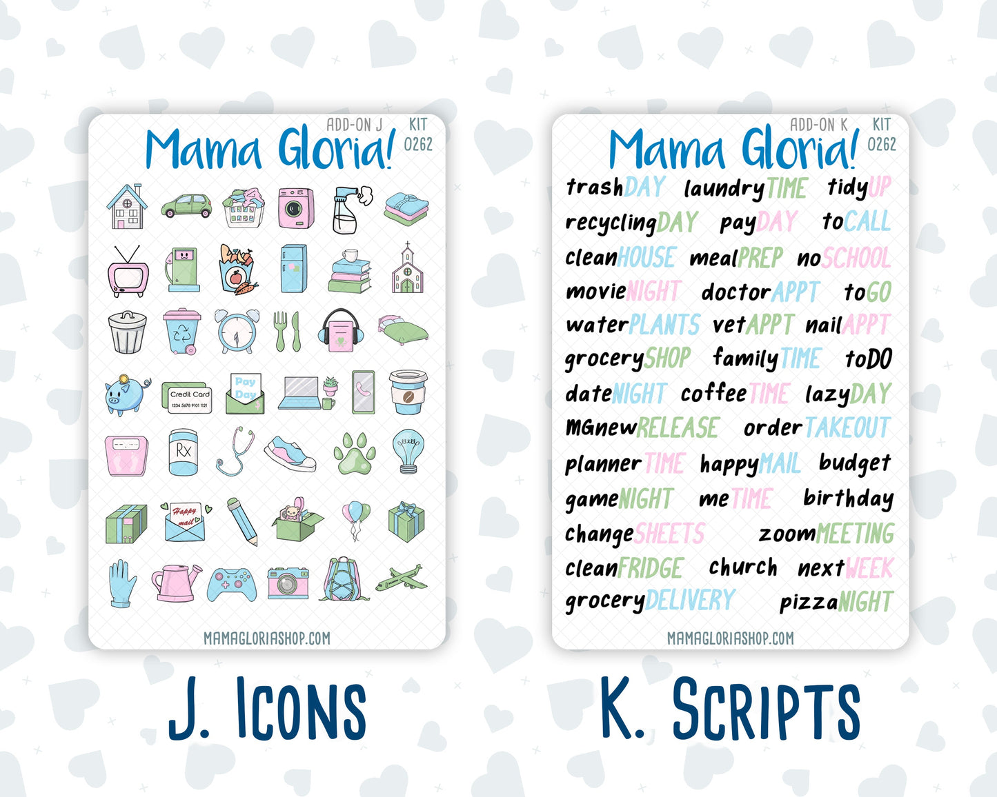 Kit 0262 - Add Ons - April - Spring Puffs - Planner Stickers