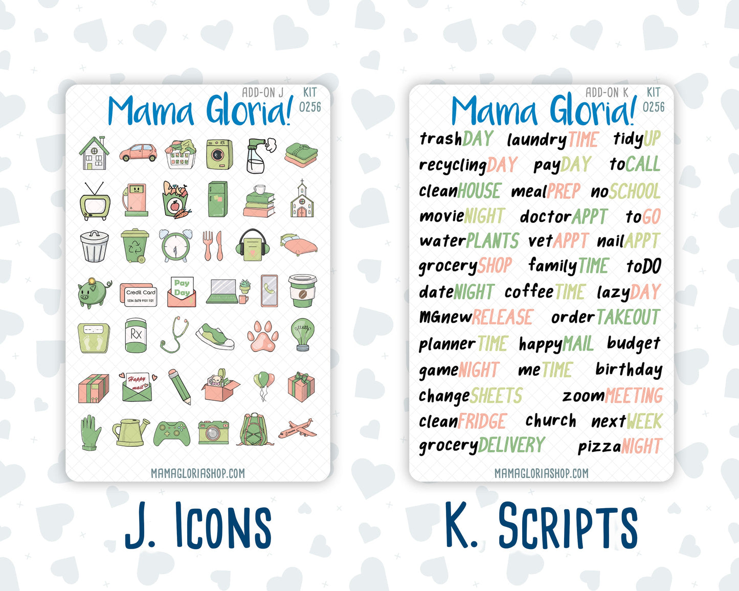 Kit 0256 - Add Ons - March - Froggy Luck - Planner Stickers
