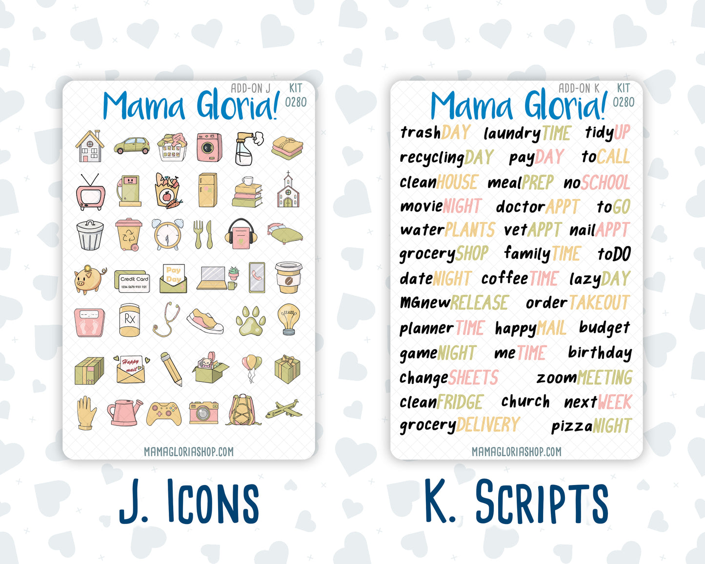Kit 0280 - Add Ons - Half Past Six In August - Planner Stickers