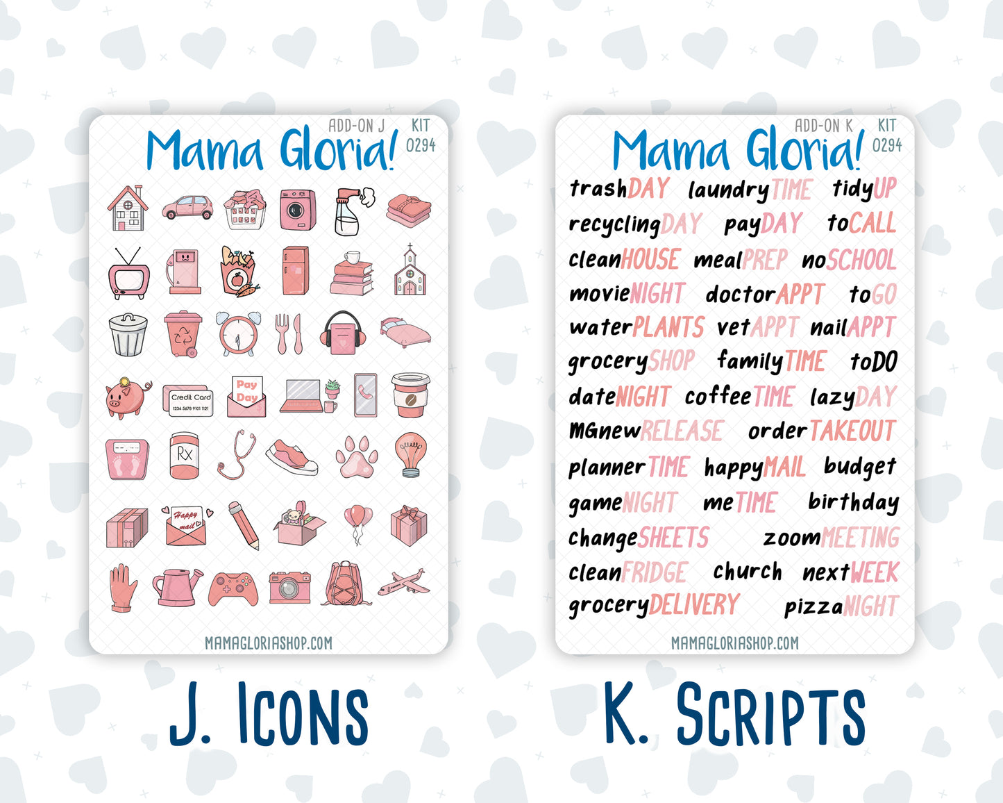 Kit 0294 - Add Ons - September - Rosy Reveria - Planner Stickers