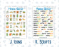Kit 0229 - Add Ons - August - Golden Faces - Planner Stickers