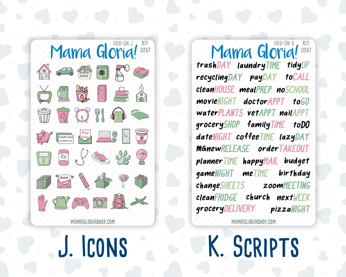 Kit 0267 - Add Ons - May - Flowers For Mama - Planner Stickers