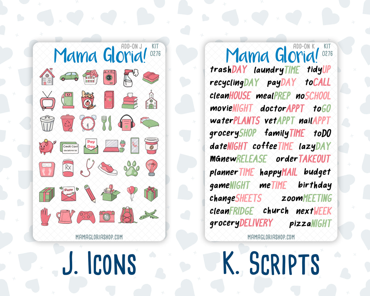 Kit 0276 - Add Ons - July - Melon Crush - Planner Stickers