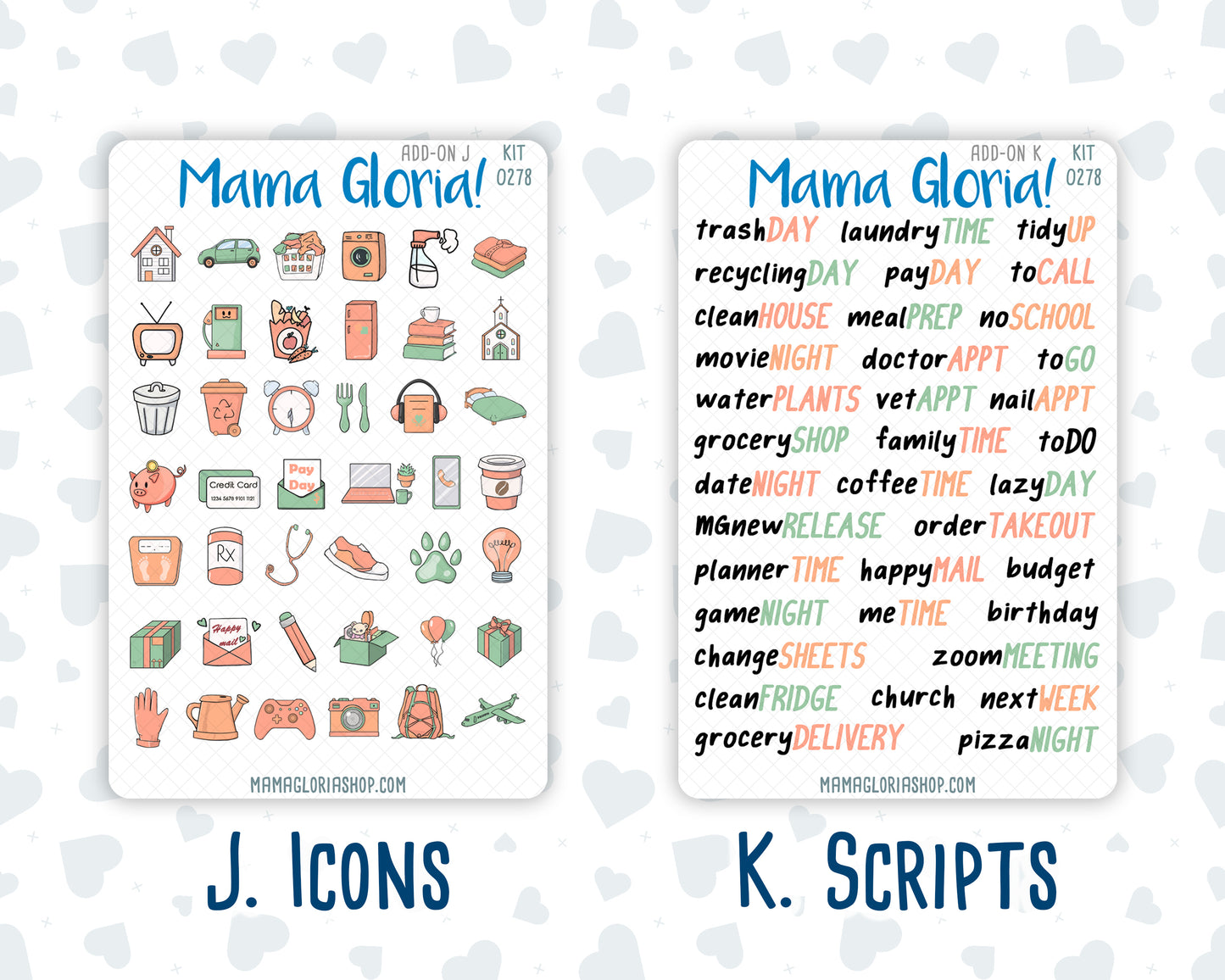 Kit 0278 - Add Ons - August - Oops, All Peaches - Planner Stickers