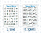 Kit 0245 - Add Ons - December - Vintage Christmas - Planner Stickers