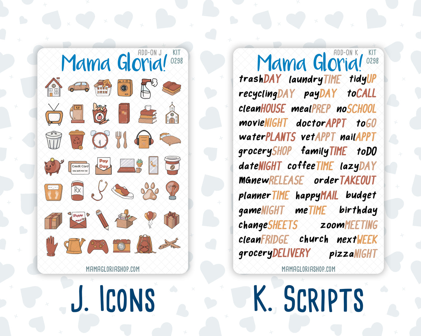 Kit 0298 - Add Ons - October - Velvet Bloom - Planner Stickers