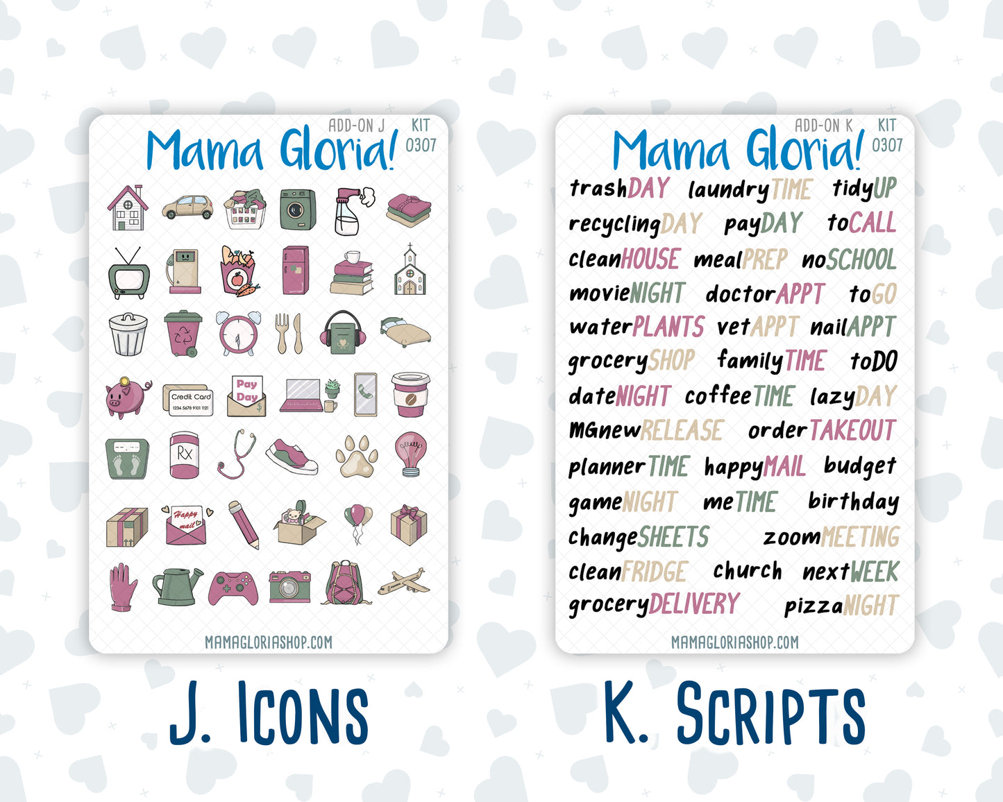 Kit 0307 - Add Ons - December - Velvet Hearth - Planner Stickers