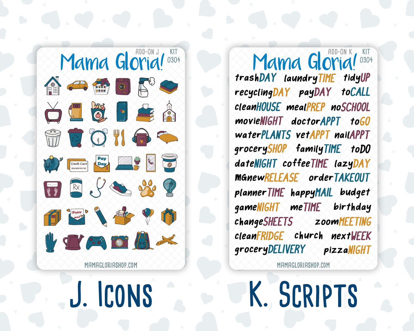 Kit 0304 - Add Ons - November - Autumn In Bloom - Planner Stickers
