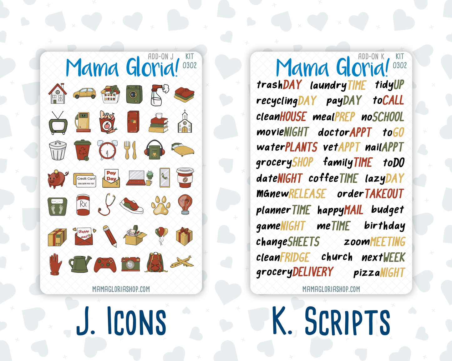 Kit 0302 - Add Ons - November - Thankful Season - Planner Stickers