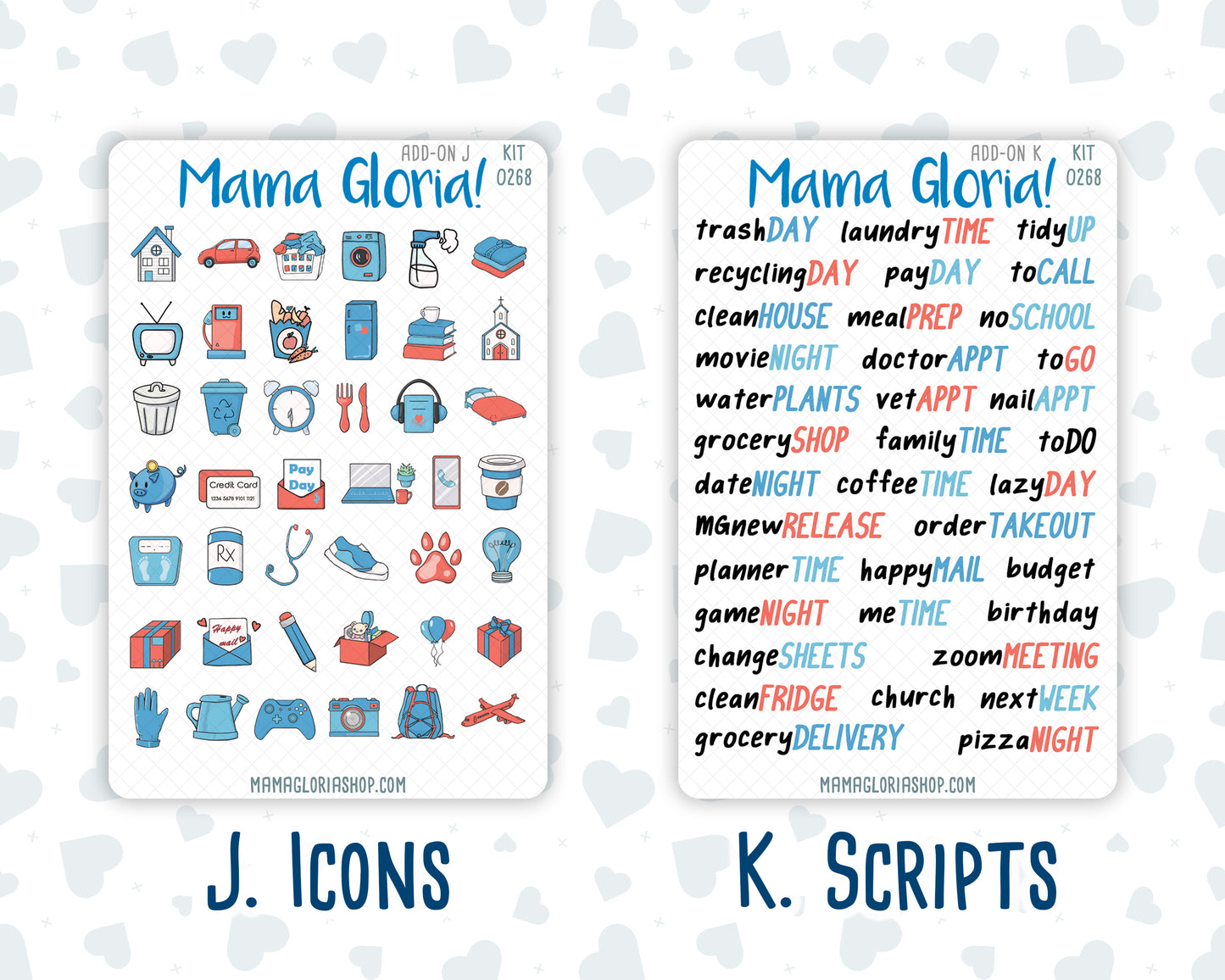 Kit 0268 - Add Ons - June - Sea Sweeties - Planner Stickers