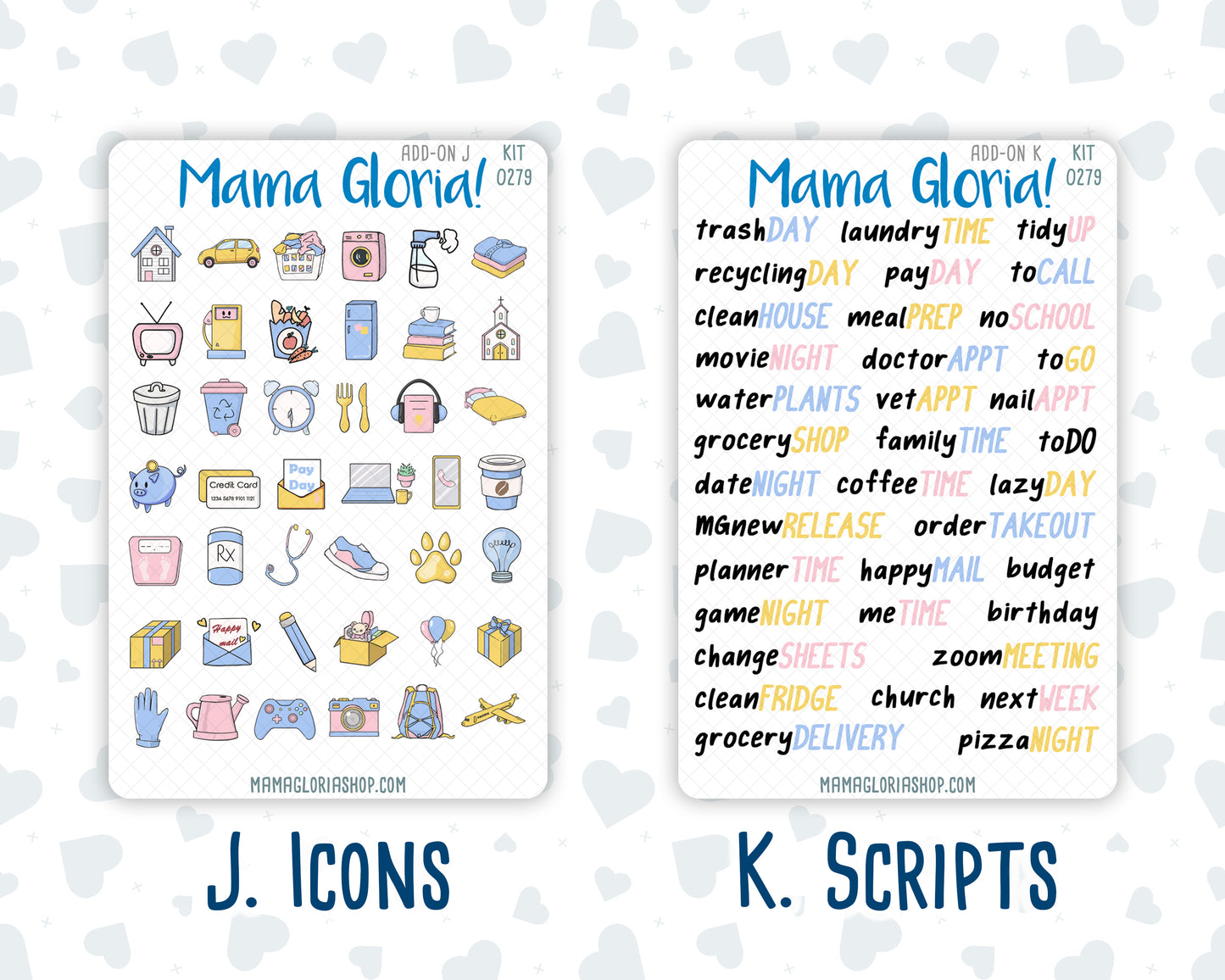 Kit 0279 - Add Ons - August - Not Ready For School - Planner Stickers