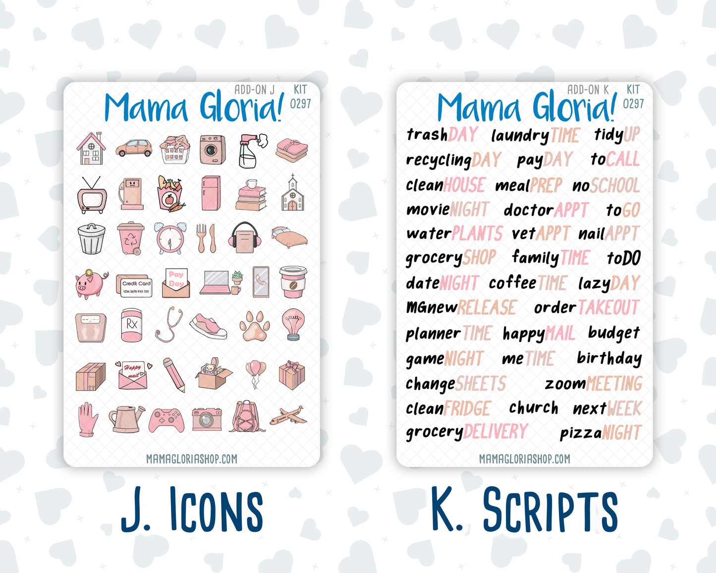 Kit 0297 - Add Ons - October - Pink Spell - Planner Stickers