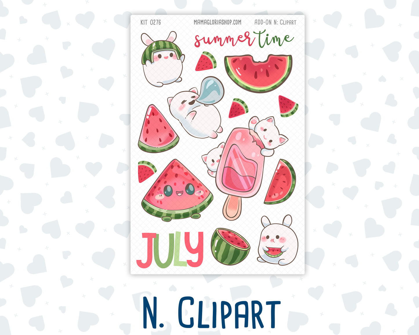 Kit 0276 - Add Ons - July - Melon Crush - Planner Stickers