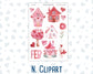 Kit 0254 - Add Ons - February - Valentine Village - Planner Stickers