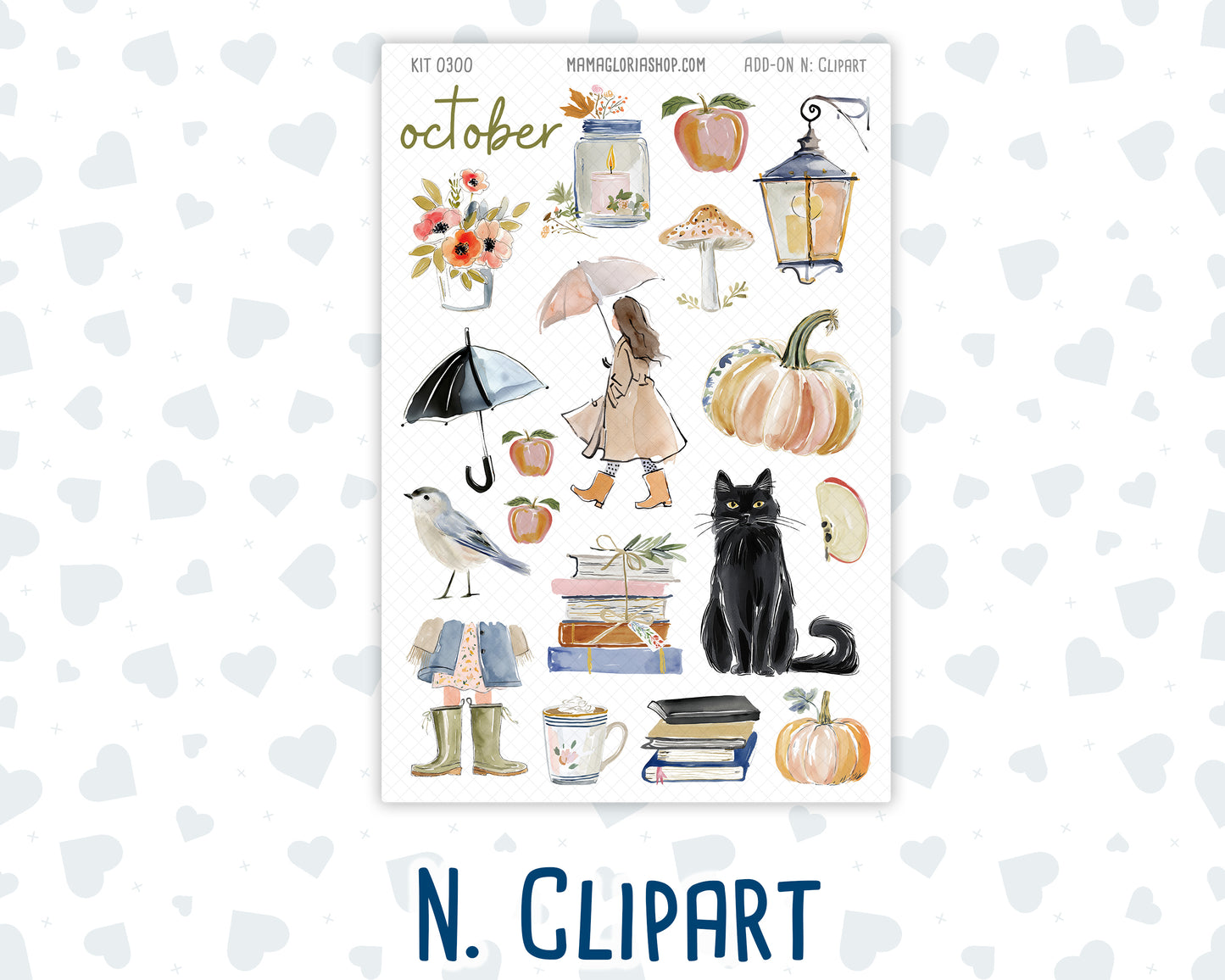 Kit 0300 - Add Ons - October - Autumn Stroll - Planner Stickers