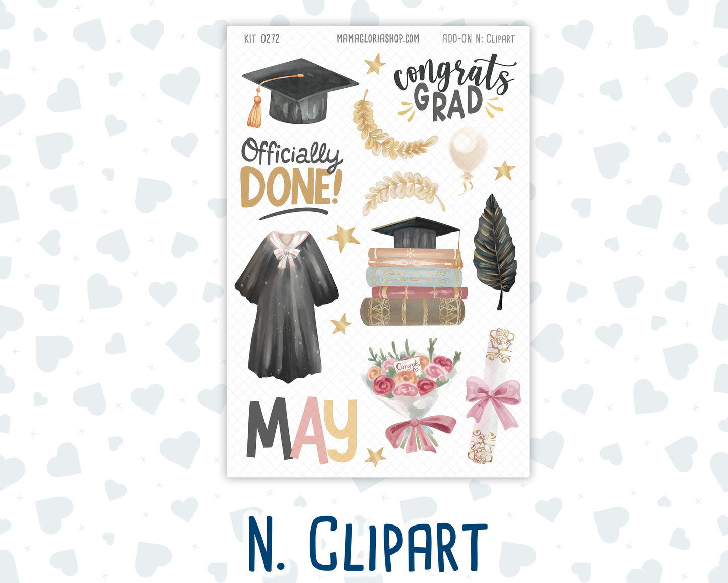 Kit 0272 - Add Ons - May - Graduation - Planner Stickers