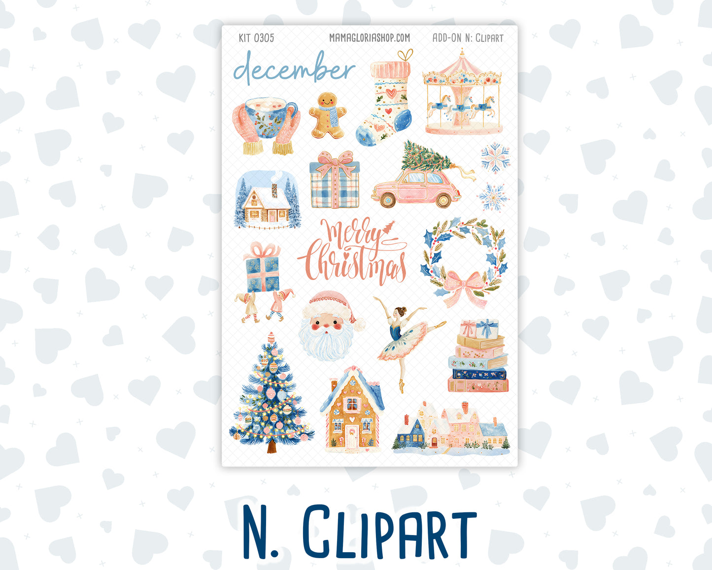 Kit 0305 - Add Ons - December - Sugarplum Parade - Planner Stickers